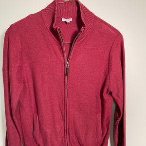 Merona Men's Full Zip Sweater Jacket | Color: Ruby Red | Size: M